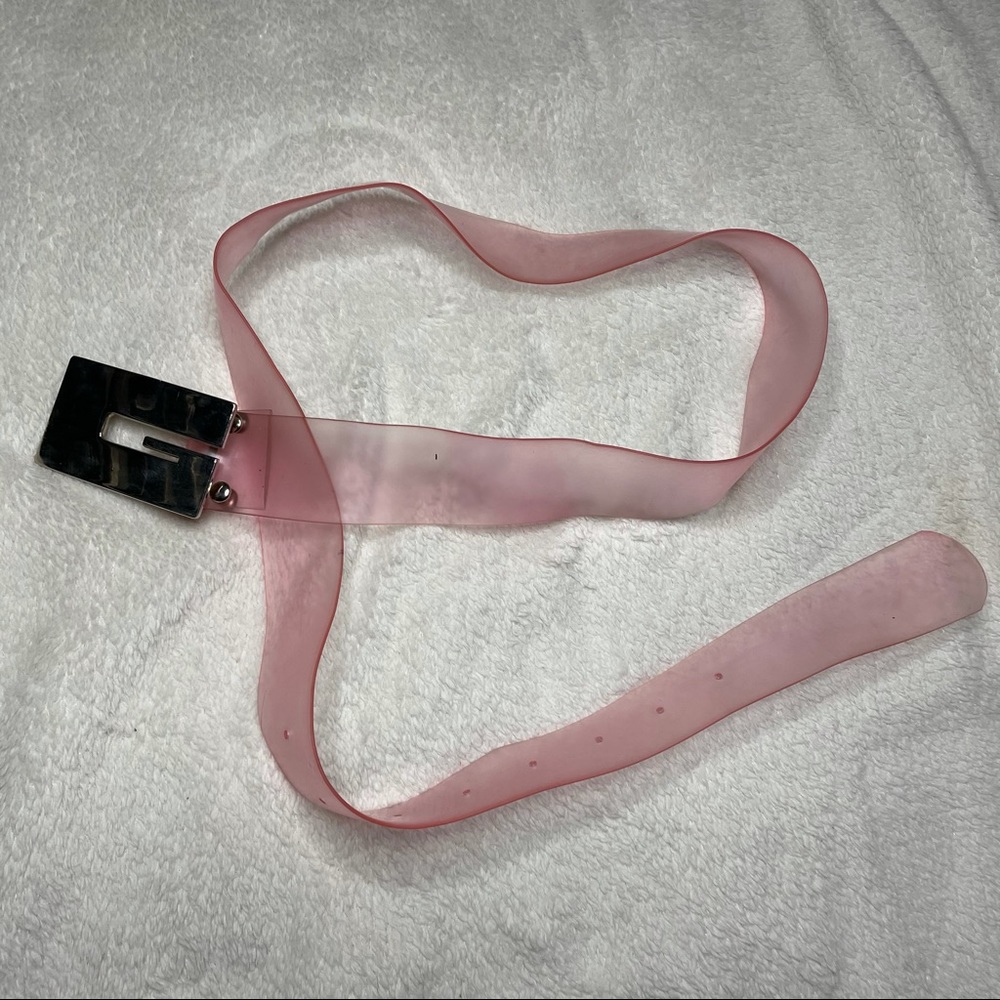 Pink see through belt